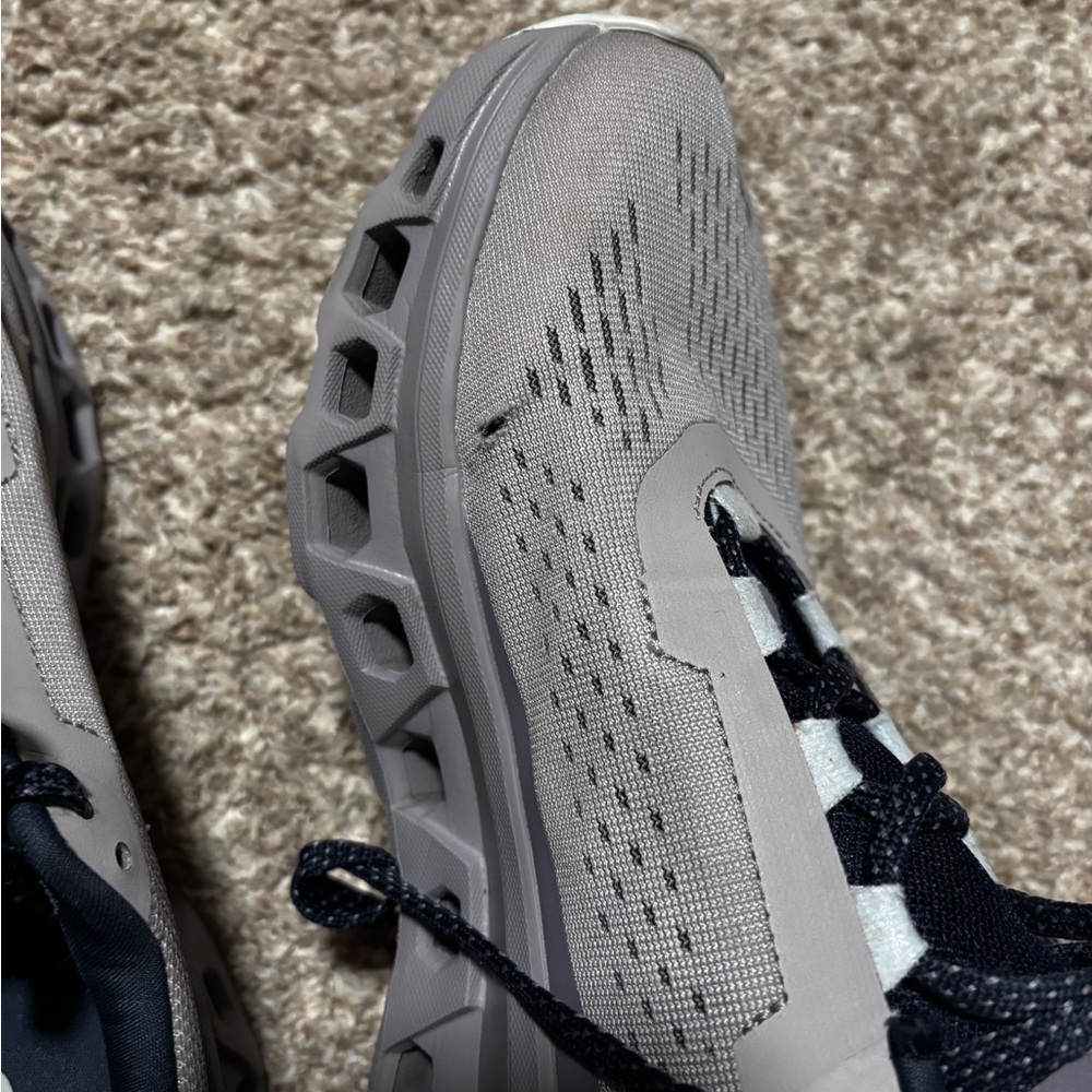 On CloudMonster Running Shoes in Grey/Purple - Picture 8 of 8
